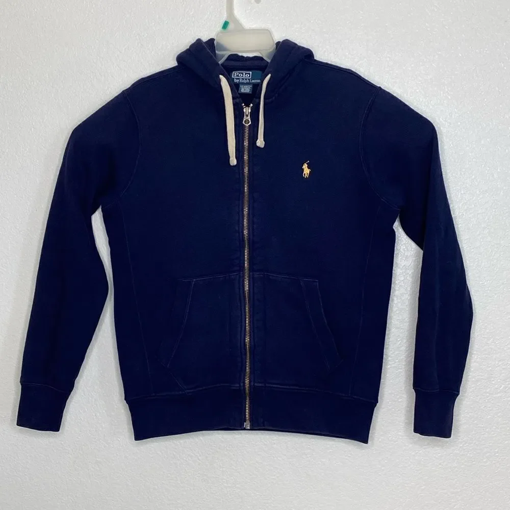 POLO Ralph Lauren Vintage Full Zip Navy Hoodie Size S